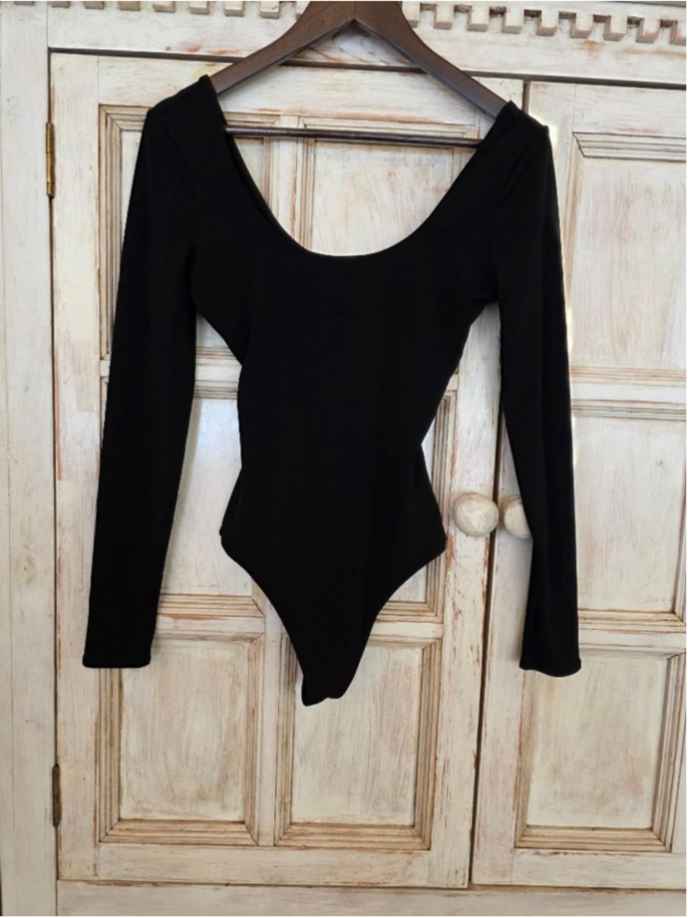 Women's Mumu Black Long Sleeve Bodysuit M